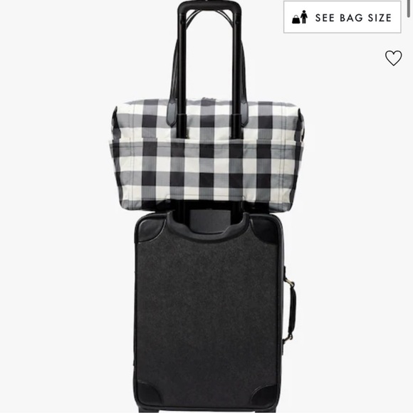 NWT KATE SPADE GINGHAM CHELSEA WEEKENDER DUFFEL BAG - Picture 4 of 8